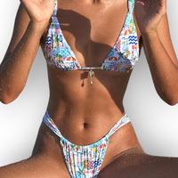 Women's Two Piece Swimsuit Bikini Set Beach Style Summer Beach Set Vacation Style Swimwear Underwired