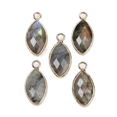 Natural Labradorite Faceted Pendants