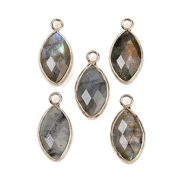 Natural Labradorite Faceted Pendants