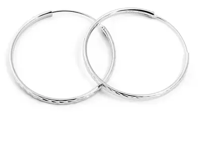 Beneto Silver Glitter Round Earrings AGUC2099 / 35 / N