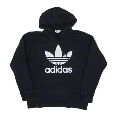 ADIDAS Hoodie Black Pullover Womens UK 12
