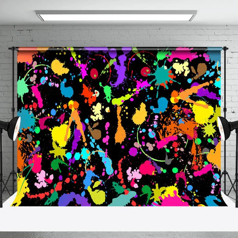 Abstract Graffiti Colorful Splash Party Backdrop - Aperturee