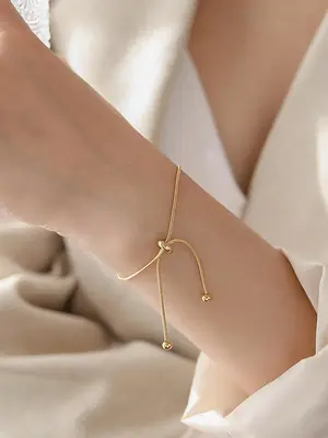 Women Simple Adjustable Stainless Steel Link Bracelet, Casual Matching Bracelet Jewelry for Party, Classic Fashion Accessorie...