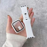 2 In 1 Watch Band & Case Set, Soft Comfortable Silicone Adjustable Sport Band, 2 Counts Screen Protector Ultra-thin Tempered ...