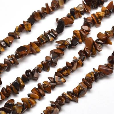 Natural Tiger Eye Chip Bead Strands