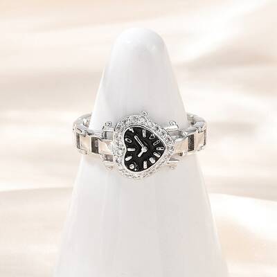 Brass Micro Pave Clear Cubic Zirconia with Enamel Cuff Rings