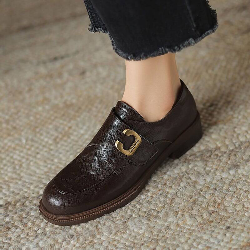 CHIKO Merina Round Toe Block Heels Oxfords Shoes