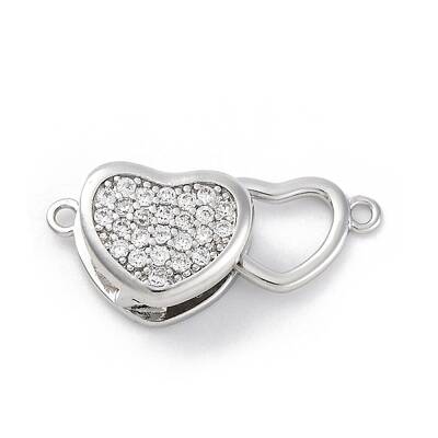 Brass Micro Pave Clear Cubic Zirconia Box Clasps