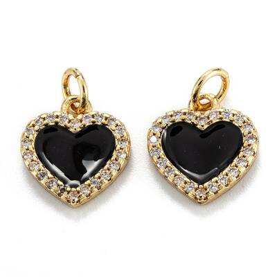 Brass Micro Pave Clear Cubic Zirconia Pendants