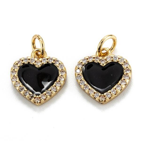 Brass Micro Pave Clear Cubic Zirconia Pendants