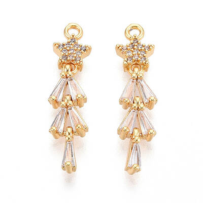 Brass Micro Pave Cubic Zirconia Pendants