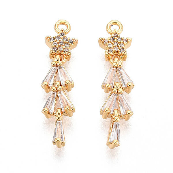 Brass Micro Pave Cubic Zirconia Pendants