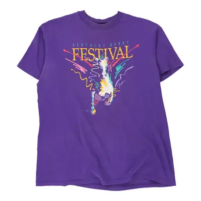 Kentucky Derby Festival Hanes T-Shirt - Large Purple Cotton
