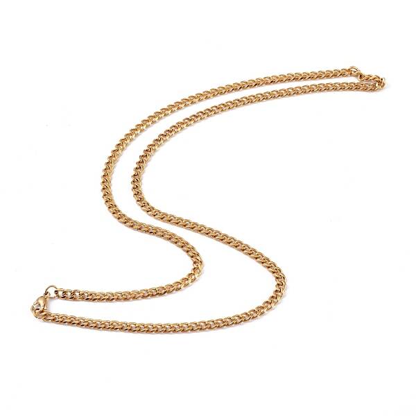 Men's PVD Vacuum Plating 304 Stainless Steel Curb Chain Necklaces