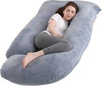 Pregnancy Pillow J-Shaped Full Body Pillow, 59 inch with Velvet Cover Easy to Remove and Wash, Support Pregnant Women's Backs...