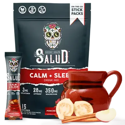 Taste Salud Salud 2-in-1 Sleep Aid + Calm Drink Mix Punch Flavor with Vitamins & Minerals like Melatonin, Magnesium, Saffron ...