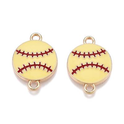 Rack Plating Alloy Enamel Sport Ball Connector Charms