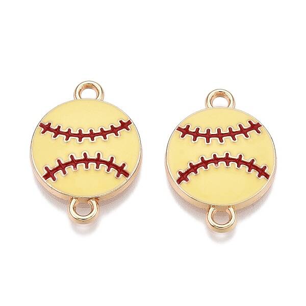 Rack Plating Alloy Enamel Sport Ball Connector Charms