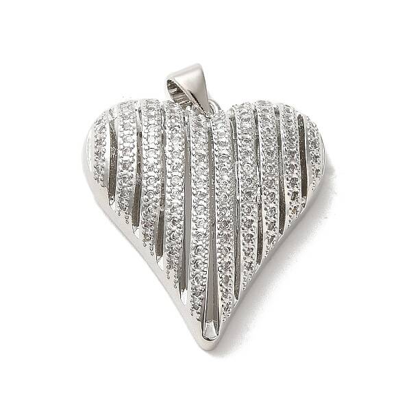 Brass Micro Pave Clear Cubic Zirconia Pendants