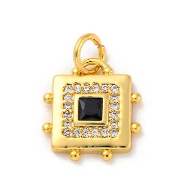 Brass Micro Pave Cubic Zirconia Pendants