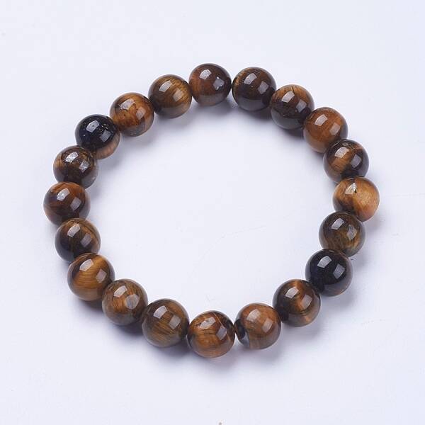 Natural Tiger Eye Beaded Stretch Bracelets