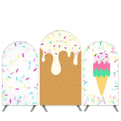 Aperturee Ice Cream Theme Sweet Summer Birthday Arch Backdrop Kit | Diy Round Arch Backdrop | Chiara Wall Backdrop Diy | Cust...