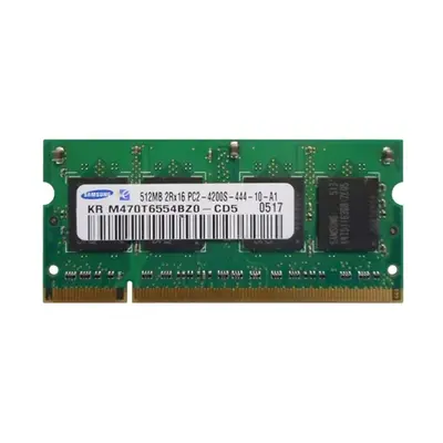 Samsung M470T6554BZO-CD5 | 512MB DDR2-533MHz PC2-4200 Non-ECC Unbuffered SODIMM CL4 2Rx16 1.8V 200-Pin Memory Module