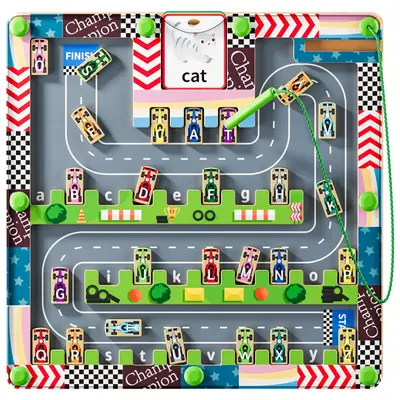 Magnetic Alphabet Maze Board, Magnetic Color and Number Maze,, Montessori Fine Motor Skills Toys, Educational Toys , Trav...