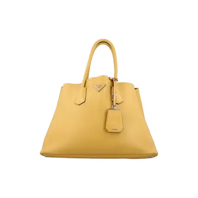 Pre-owned PRADA PVC Shoulder Bags Double Bag Yellow Leather 180 Handbag