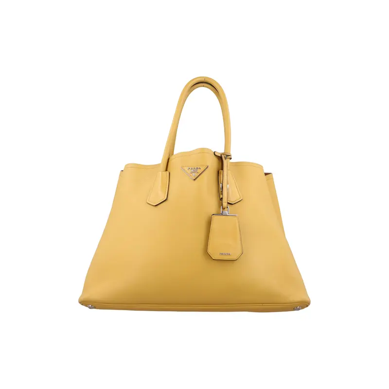 Pre-owned PRADA PVC Shoulder Bags Double Bag Yellow Leather 180 Handbag