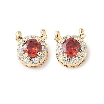 Brass Micro Pave Cubic Zirconia Beads