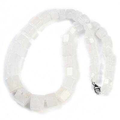 Natural Quartz Crystal Hexagon Prism Graduated Beaded Necklaces for Women Men
