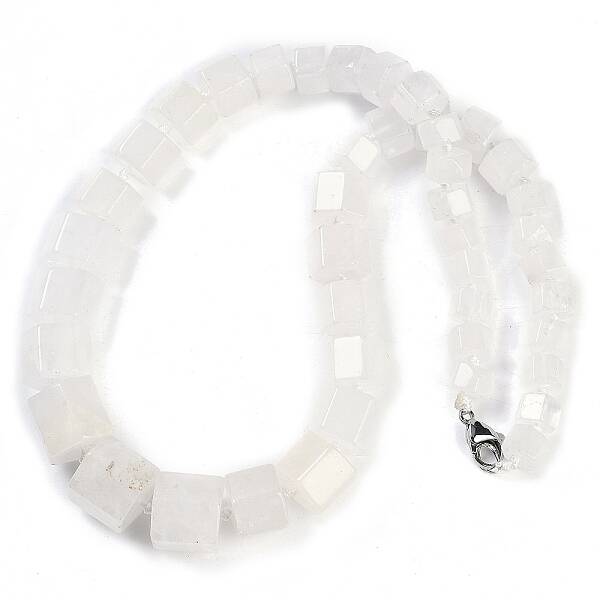 Natural Quartz Crystal Hexagon Prism Graduated Beaded Necklaces for Women Men