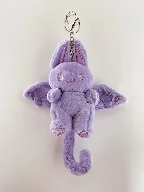Cute Rabbit Plush Bag Charm, with Bat Wing Design, Creative Animal Design Plush Pendant, Bag Charm for Women & Men, Bag Decor...