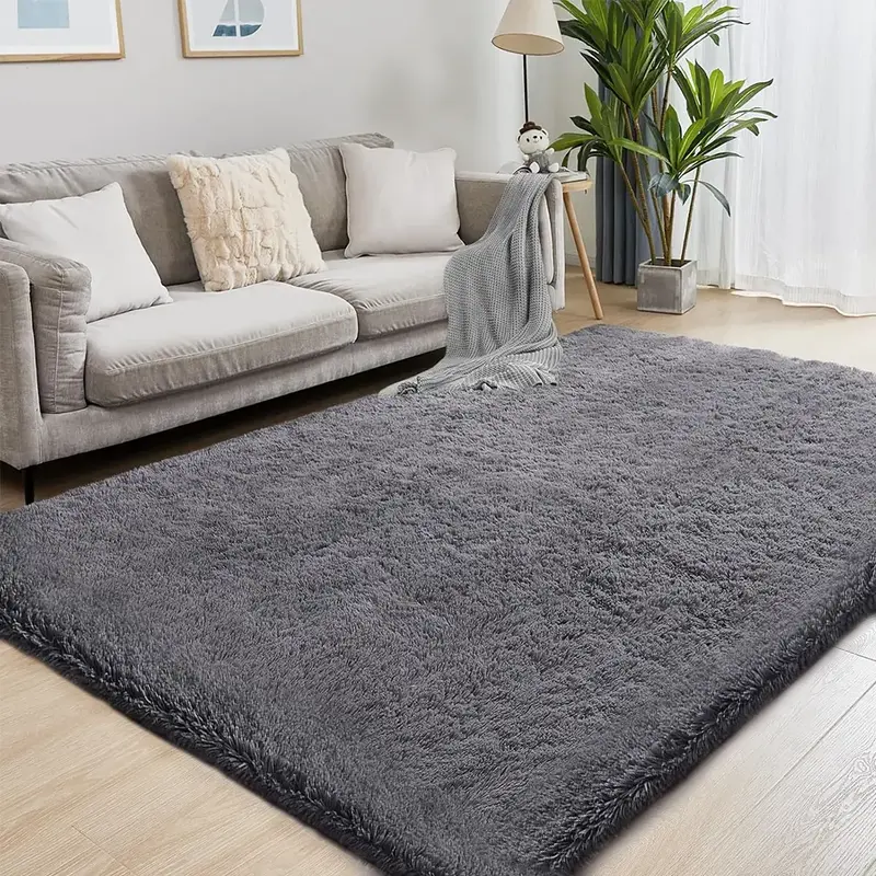 Large Shag Area Rugs  for Living Room, Grey Shaggy Fluffy Rugs for Bedroom, Anti-Skid Plush Fuzzy Rug for Kids Girls Boys Nur...