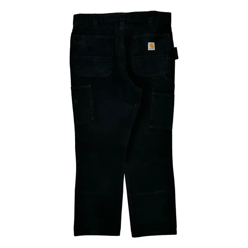 Carhartt Double Knee Carpenter Trousers - 35? Waist Black Cotton Blend