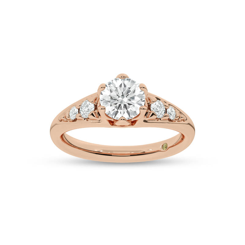 Lyon Tapered Pavé Round Lab Grown Diamond Engagement Ring | 10K Rose Gold 3 1/4 CT. TW.