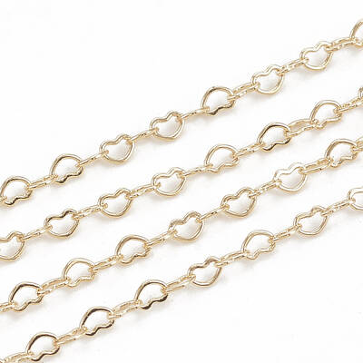 3.28 Feet Brass Heart Link Chains