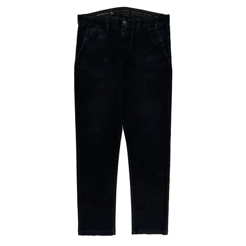 Armani Exchange Trousers - 34W 30L Black Cotton Blend
