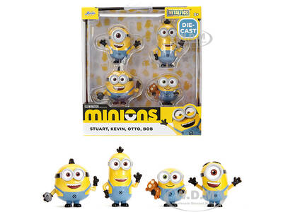 Set of 4 Diecast Figures Minions (2015) Movie Metalfigs Series Diecast Models by Jada