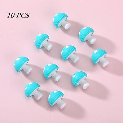 10Pcs Mushroom Silicone Focal Beads