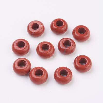 Natural Red Jasper European Beads