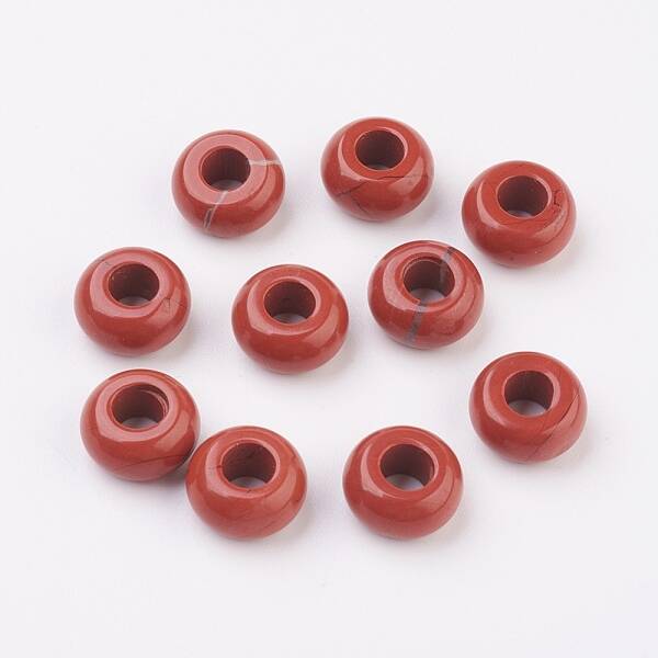 Natural Red Jasper European Beads