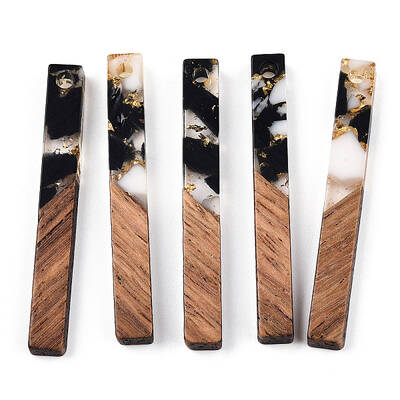 Transparent Resin & Walnut Wood Pendants