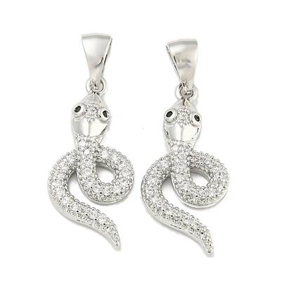 Brass Micro Pave Clear Cubic Zirconia Pendants