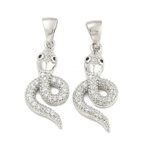Brass Micro Pave Clear Cubic Zirconia Pendants