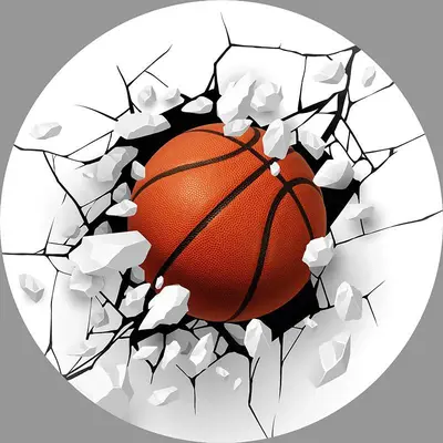 Aperturee Circle Broken Wall Basketball Happy Birthday Backdrop | Circle Background For Party | Circle Party Backdrop | Round...