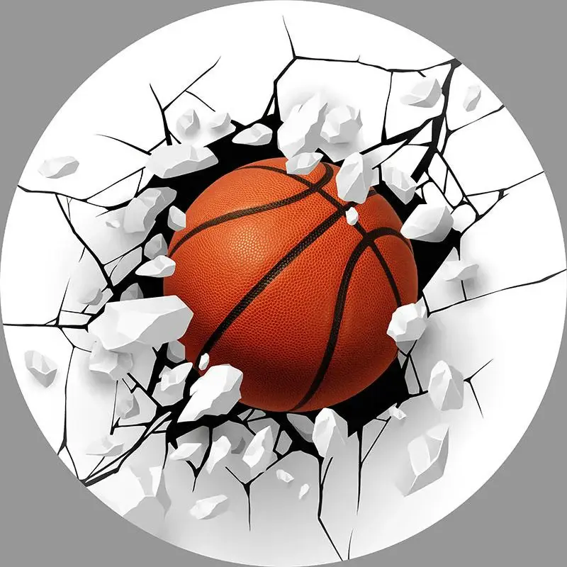 Aperturee Circle Broken Wall Basketball Happy Birthday Backdrop | Circle Background For Party | Circle Party Backdrop | Round...