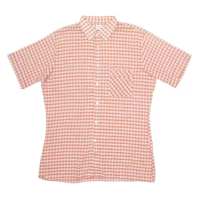 Mens Shirt Orange Check M