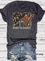 Women's Floral & Skeleton Print Round Neck Tee, Fashion Casual Short Sleeve T-shirt for Daily Wear, Ladies Summer Clothes, To...